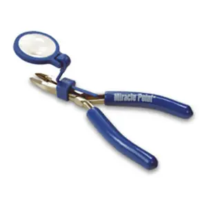 212 MAIN Miracle Point SNP8 Straight Nose Wire Pliers, Box Jointed, Tension Assisted, Serrated Tips, with Magnifier