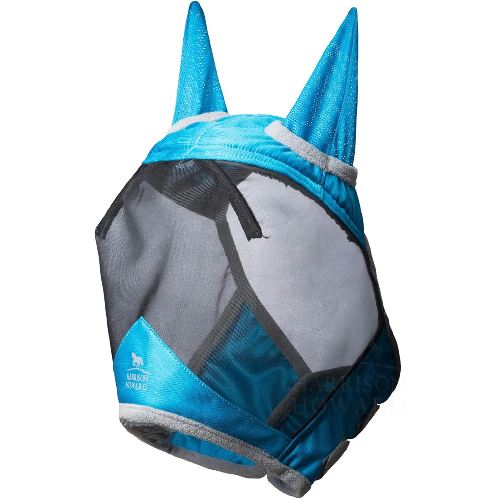 Half Face Fleece Horse Fly Mask Sky Blue