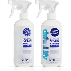 Laundry Stain Remover , 32oz. Enzyme 'Free & Clear' Stain Treater  & Spot Remover Prewash Detergent for Clothes, Carpet & Gear. ProvenSafe(TM) Cleaning  for Pets,  &