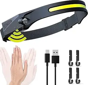 USB Rechargeable LED Sensor Light, 1200mAh Built-in Battery, 230° Wide Angle Motion Activated Portable USB Lamp for Running, Fishing, Cycling, Camping & Repair Work