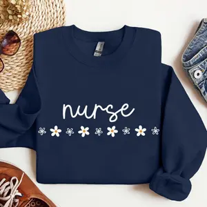 Daisy Nurse RN Sweatshirt, Registered Nurse Sweater, Nursing Crewneck, ER ICU Shirt, BSN RN Graduation Gift for New Nurse