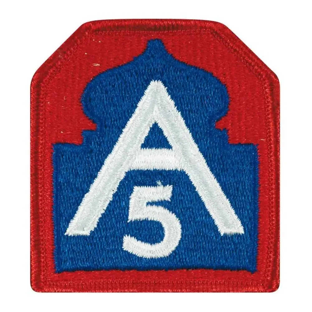 Pair of 5th Army Patches 2.75" tall by 2.5" - Brand New