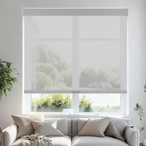 Free-Stop Roller Shades for Windows Light Filtering Shades, 5% Openness Screen Semi Sheer Roller Blinds UV Protection for Office and Home. Easy to Install 20" W x 72" H, Grey