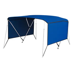 Garvee 3 Bow Bimini Top Boat Cover with Universal Fit, Sun Shade Boat Canopy, Grade 600d Waterproof Canopy with Aluminum Frame, 4 Adjustable Windproof Ropes, UV-Resistant Fabric