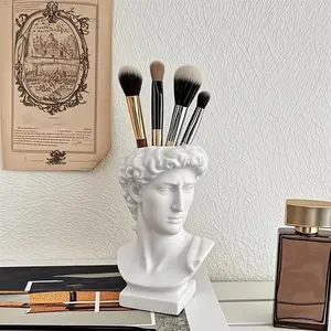 David Statue Design Makeup Brush Holder, 1 Count Makeup Brush Display Stand, Desktop Makeup Brush Storage Rack, Home Decor Supplies, Organizer, Home Decor Organiser