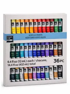 Artist's Loft 36 Colors Acrylic Paint Set Non-Toxic for Canvas Crafts Beginners Kids 12mL Each 14.4fl oz Total