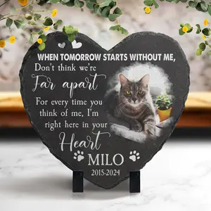 Personalized Photo Pet Memorial Stone, Custom Cat Memorial Gift, Sympathy Gifts for Loss of Cat, Pet Remembrance Stone, Cat Loss Memorial Gifts
