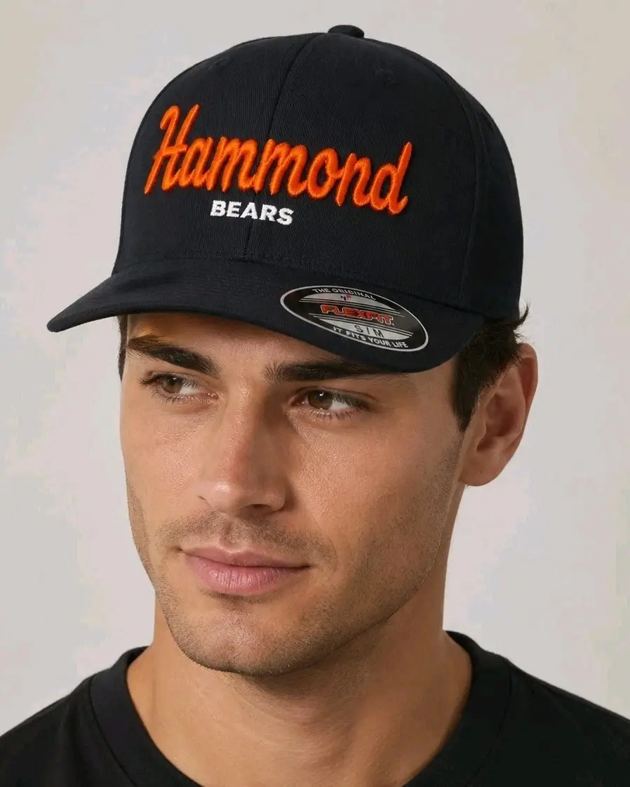 Hammond Bears Flex Fit Hat Navy/Orange Bears Colors