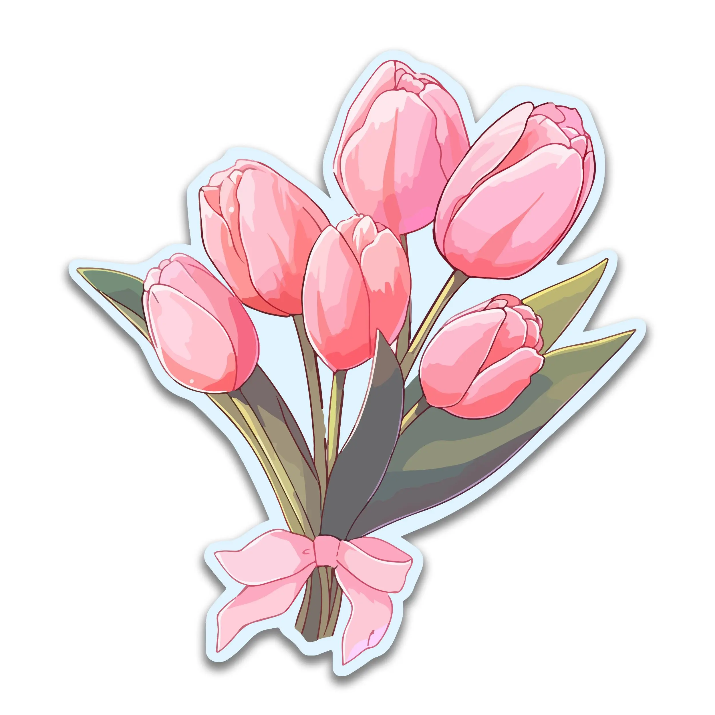 Pink Tulips Sticker