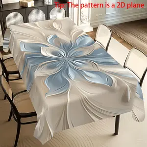 Product: 2 D Flat print, 1 elegant polyester tablecloth, artistic floral pattern tablecloth, multifunctional rectangular tablecloth, machine washable, suitable for picnic, camping, wedding and birthday party decoration, home decoration, 2 D plane