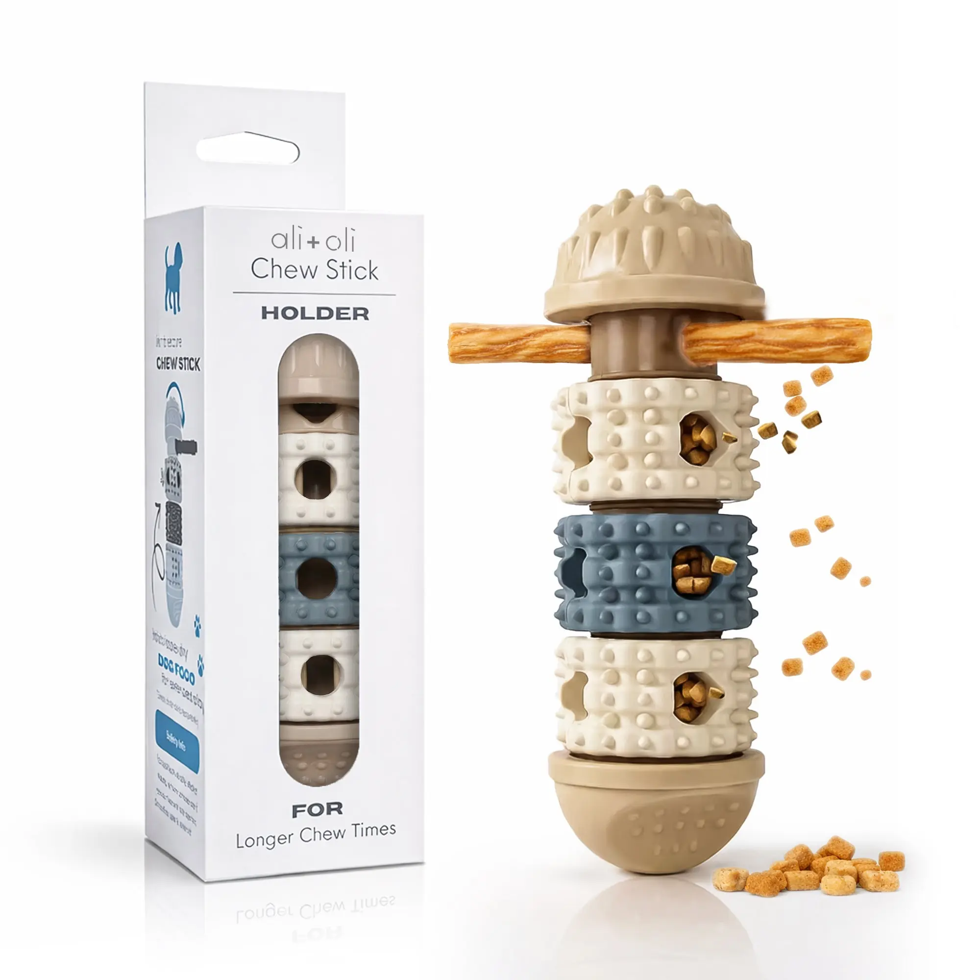 Ali+Oli Pets 2-in-1 Bully Stick Holder & Treat Dispensing Dog Toy