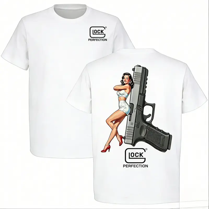 Glock Perfect Sexy Women's T-Shirt, gun tactical T-shirt, is an excellent choice for gun enthusiasts, featuring astreetwear, tiktok shop deals, summer outfits, guys gifts, summer clothes, gifts for him, graphic tee, men's shirts, t shirt, clothes for men
