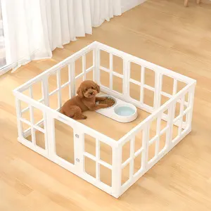 Clear Acrylic Indoor Pet Playpen | 23.62” Height, 12 Panels, White | For Puppy, Cat, Rabbit, Ferret | Easy Assembly #PetPlaypen #AcrylicPetPen #PuppyPlaypen #IndoorPetGate #PetEnclosure #WhelpingBox #SmallDogPen #PetAccessories