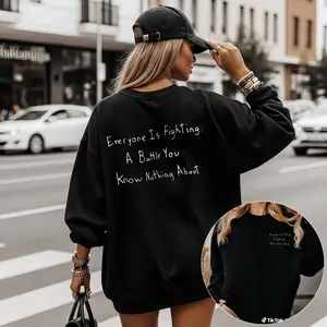 Loose and Soft Double-Sided Print Sweatshirt – Breathable Long Sleeve Casual Top