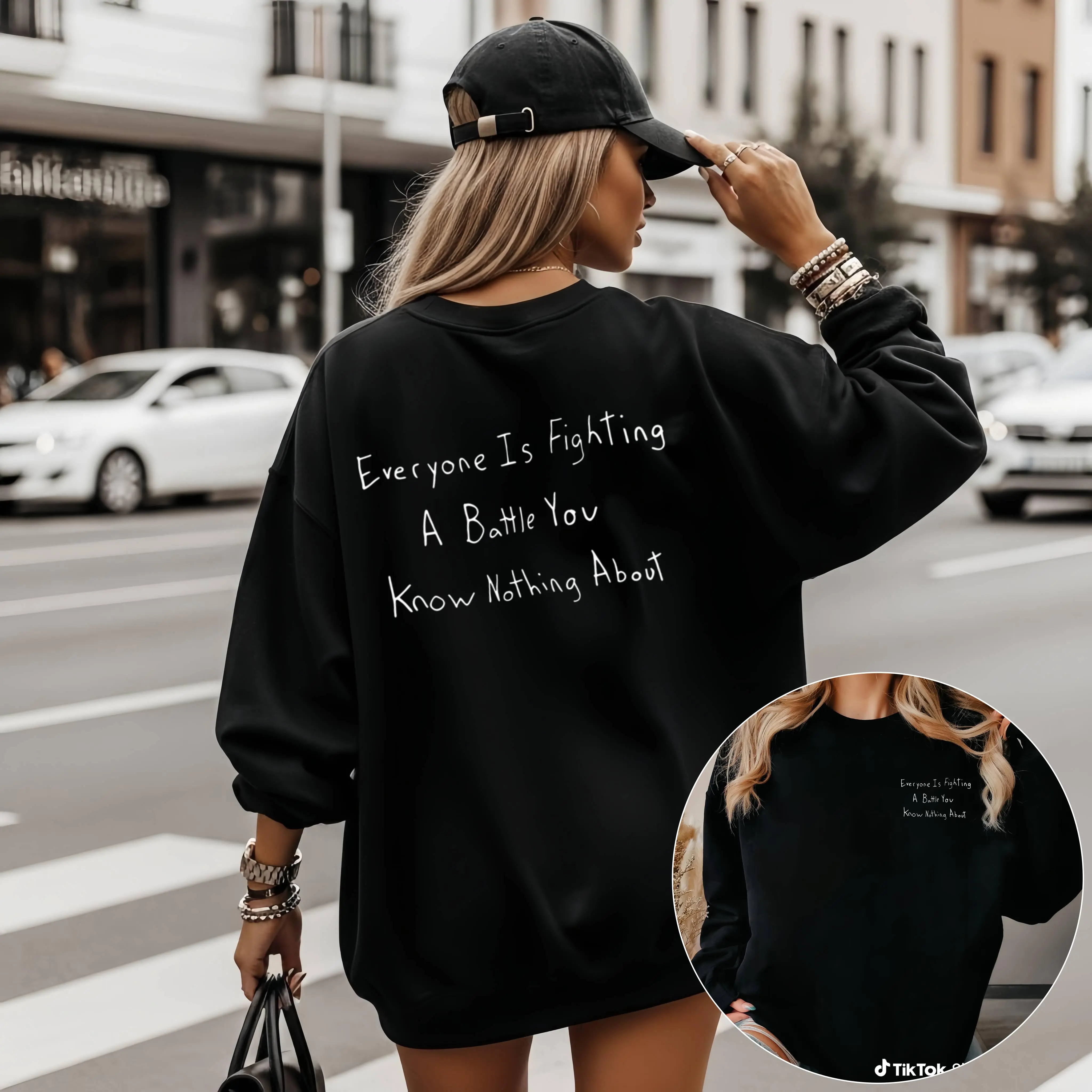 Loose and Soft Double-Sided Print Sweatshirt – Breathable Long Sleeve Casual Top