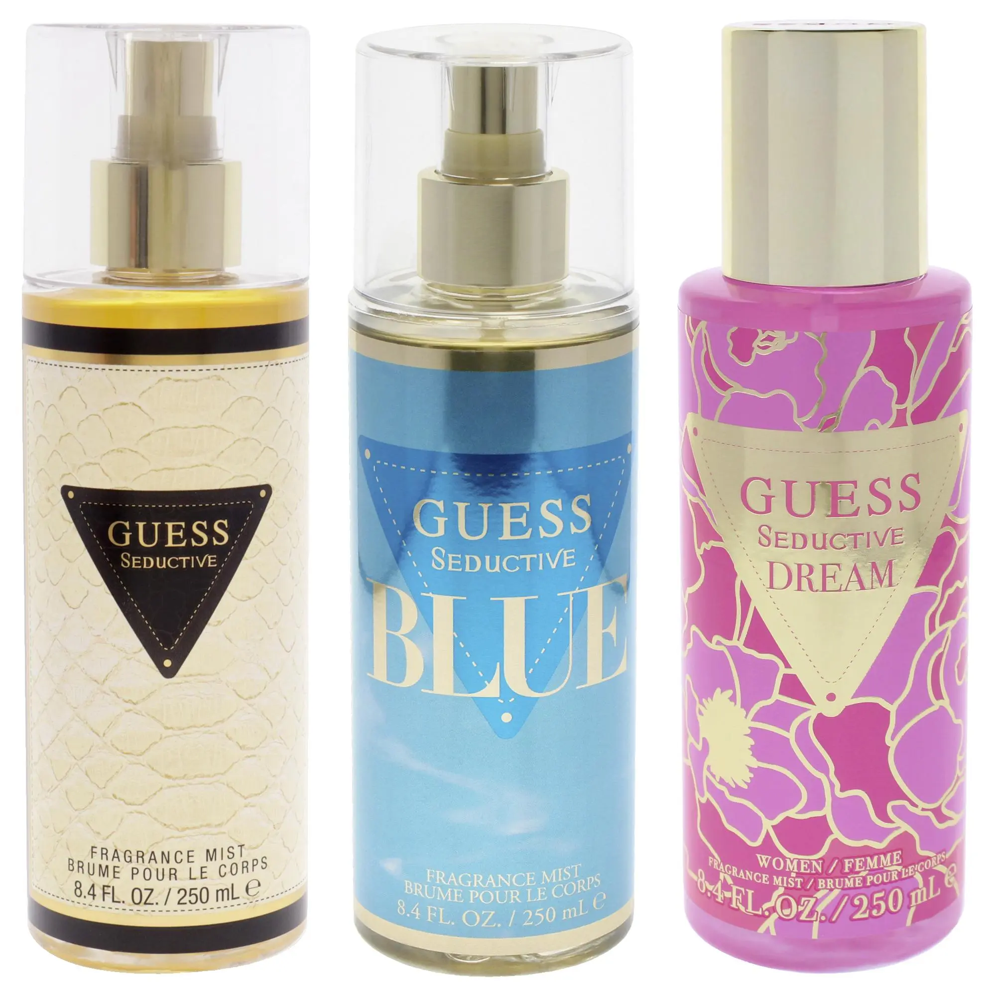 Guess Seductive Kit by Guess for Women - 3 Pc Kit 8.4oz Fragrance Mist, 8.4oz Fragrance Mist - Blue, 8.4oz Fragrance Mist - Dream