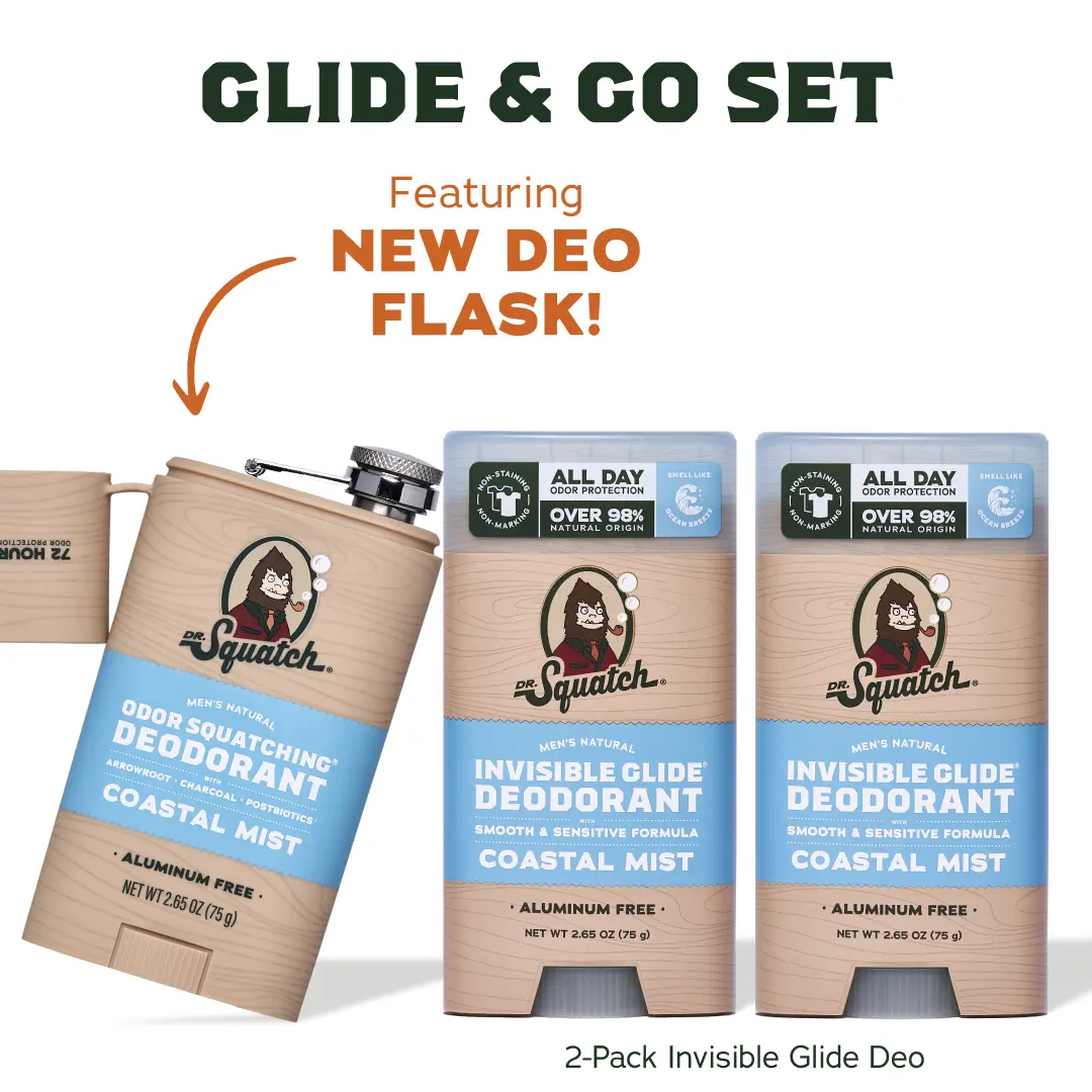 Dr. Squatch Glide & Go Set - Deodorant Flask - Gifts for Men Dr. Squatch Glide & Go Set - Deodorant Flask - Gifts for Men