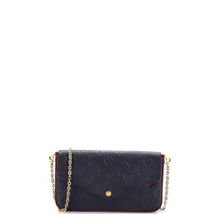 Pre-owned Louis Vuitton material Messenger Bags Felicie Pochette Monogram Empreinte Leather by Rebag
