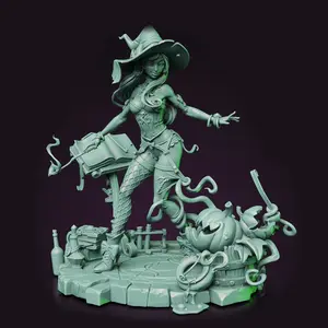 Witchy Season 3D HQ Resin Print 100mm Base