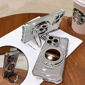 HP Transparent High-Definition Frameless Protective Case for iPhone & Samsung with Bracket & Bracelet Shockproof Cellphone Casing iphone 15 pro max case