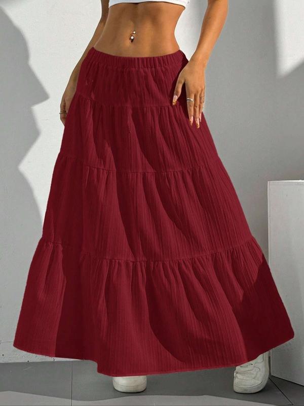 Women'S Casual White Pleated Maxi Skirt with Tie Waist - Loose, Flowy Design for Spring and Summer, Spring Casual Wear | Pleated Skirt | Wide Leg Skirt