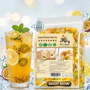Summer Cold-Brew Fruit Tea - Passion Fruit, Lemon Flavors, Natural Dried Ingredients, No Artificial Colors or Flavors