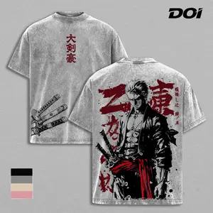 Roronoa Zoro Three Sword Style Graphic Tee, Vintage Washed Anime Shirt, Wano Samurai Warrior Design Unisex Streetwear, One Piece Swordsman Aesthetic, Gift for One Piece Fans, Perfect for Anime Lovers and Zoro Fans