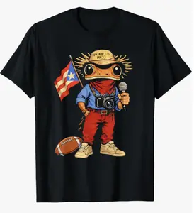 Puerto Rico Coqui Frog Street Music Football Boricua T-Shirt