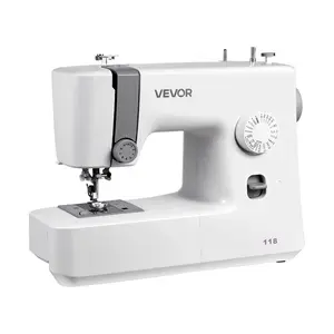 VEVOR Sewing Machine, 18 Stitch Applications, with LED Light and Foot Pedal, Simple Dial Control, Interior Metal Frame, Lightweight and Portable Beginner Sewing Machine for Adults Crafts and Mending