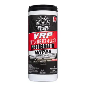CHEMICAL GUYS VRP Protectant Wipes – Clean, Shine & Protect Vinyl, Rubber & Plastic on Tires, Trim, Dash & Door Panels | UV Protection Against Fading & Cracking | Interior & Exterior Car Detailing Wipes | Non-Greasy, Easy-to-Use, On-the-Go Care