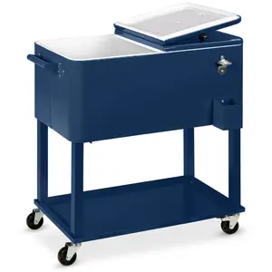 Best Choice Products 80qt Steel Rolling Cooler Cart w/ Bottle Opener, Catch Tray, Drain Plug, Locking Wheels