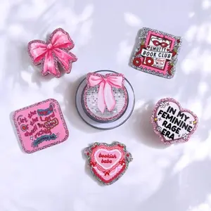 StyleOfMe Kindle Grip Trendy Topper Pink Bow Girlie Cute Coquette Smut Smutty Bookish Magnetic Kindle Grip Kindle Holder Book Lover Grip Kindle Accessories Phone Holder MagSafe PopSocket Phone Grip Magnetic Pop Socket Phone Grip