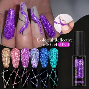 Nail gel, reflective glitter nail gel, fluorescent reflective nail gel, lace nail art gel, artistic nail polish gel