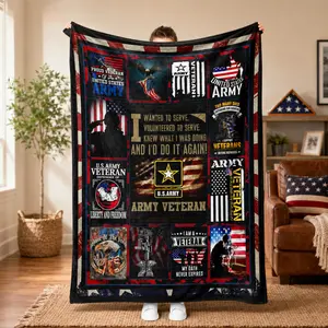 Military Blanket, Veteran Blanket, Us Army Blanket, Army Gifts for Soldier, Army Veteran Gift, Grandpa Blanket Custom Blanket