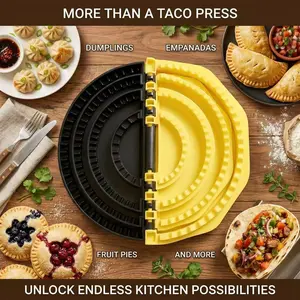 4-in-1 Adjustable Tortilla Sealer & Crimper (4"-10"), Multi-Size Quesadilla Maker with Shark Tooth Design, BPA-Free & Dishwasher Safe