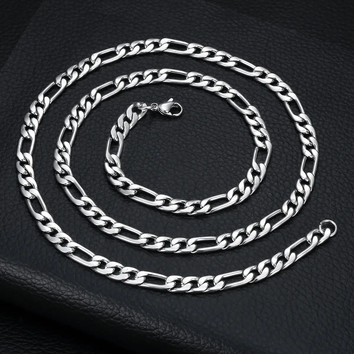 Stainless Steel Figaro Chain Necklace for Men, 60cm Punky Minimalist Jewelry for Daily Wear and Casual Parties, Punky Necklaces, Stainless Steel Chain Necklaces