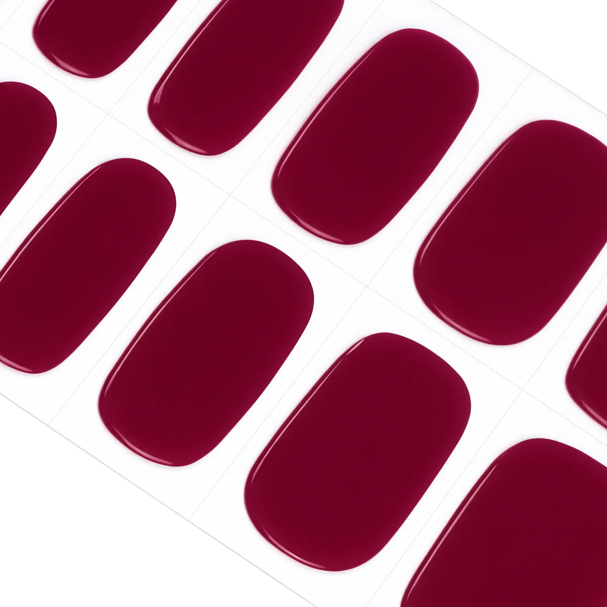 DANNI & TONI Semi-Cured Gel Nail Strips, Sultry Cinders, Deep Red, 28 Stickers