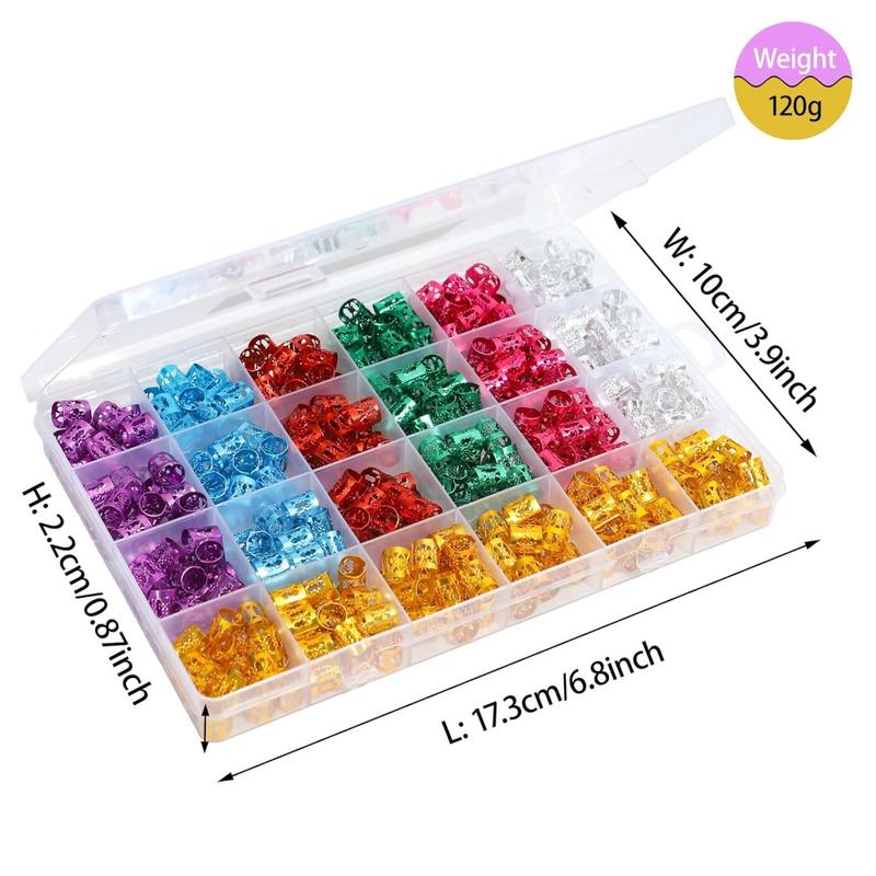 400 Hair  for Braids Accessories Dreadlocks Beads Hair Cuffs Hair Rings Hair Braid Clips Colorful Aluminum Adjustable Metal Hair Accessories for Women and Girls (Multi-colored)