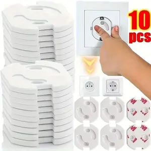 10pcs European Socket Covers - Durable Plastic Safety Locks for Standard Outlets, Secure Socket Protection Covers for Home and Office Use, Gift, Essentials