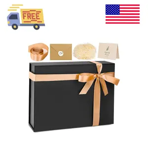 Large Gift Box, 13"x10"x4" Black Gift Boxes for Presents