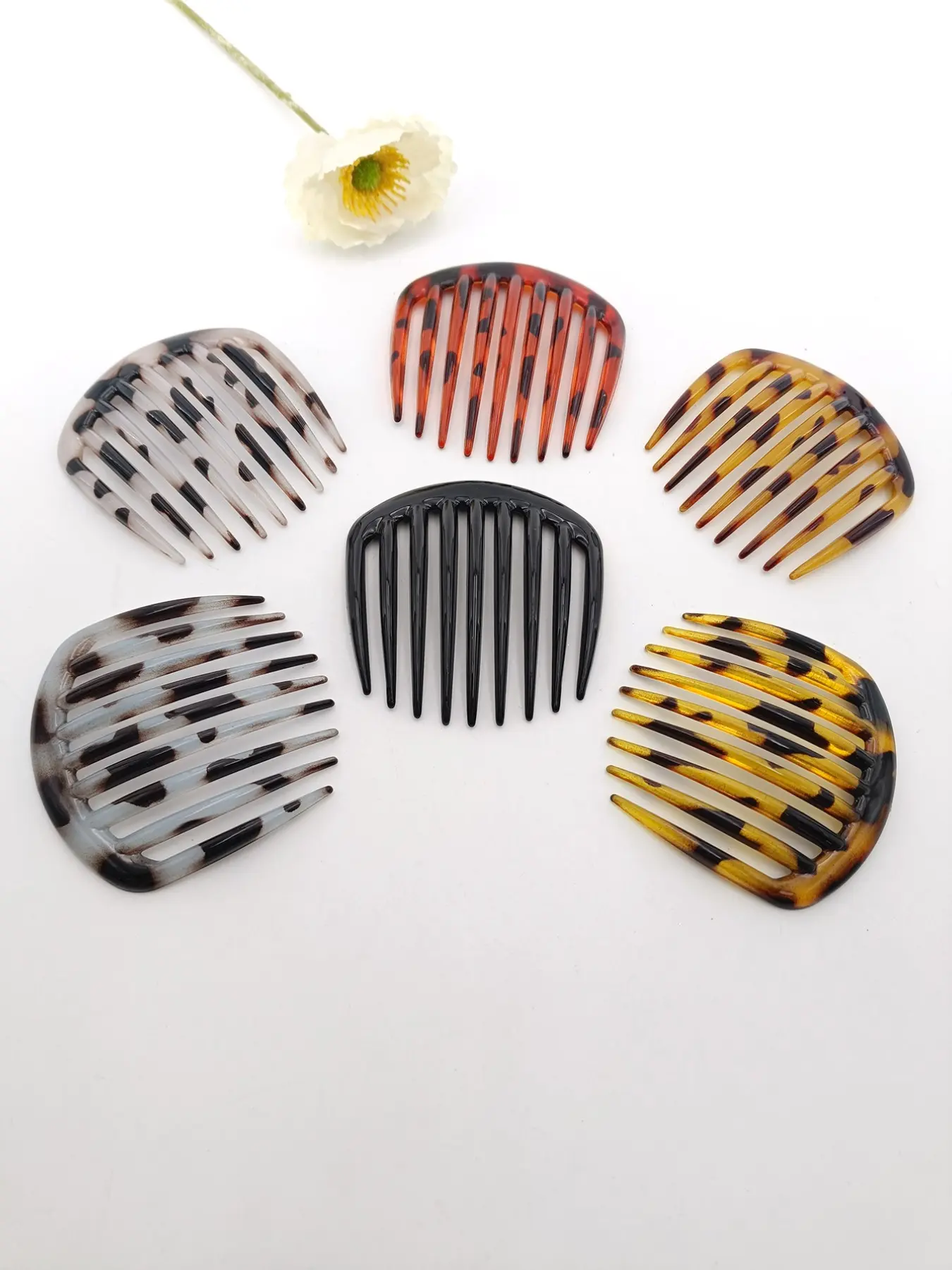 6pcs 9-Tooth Plastic Hair Comb, Durable and Flexible, French Lazy Style, Suitable for Buns, Low Ponytails, Half-Up Hairstyles, Daily Use, Hair Style Accessory, Fashion Hair Accessories