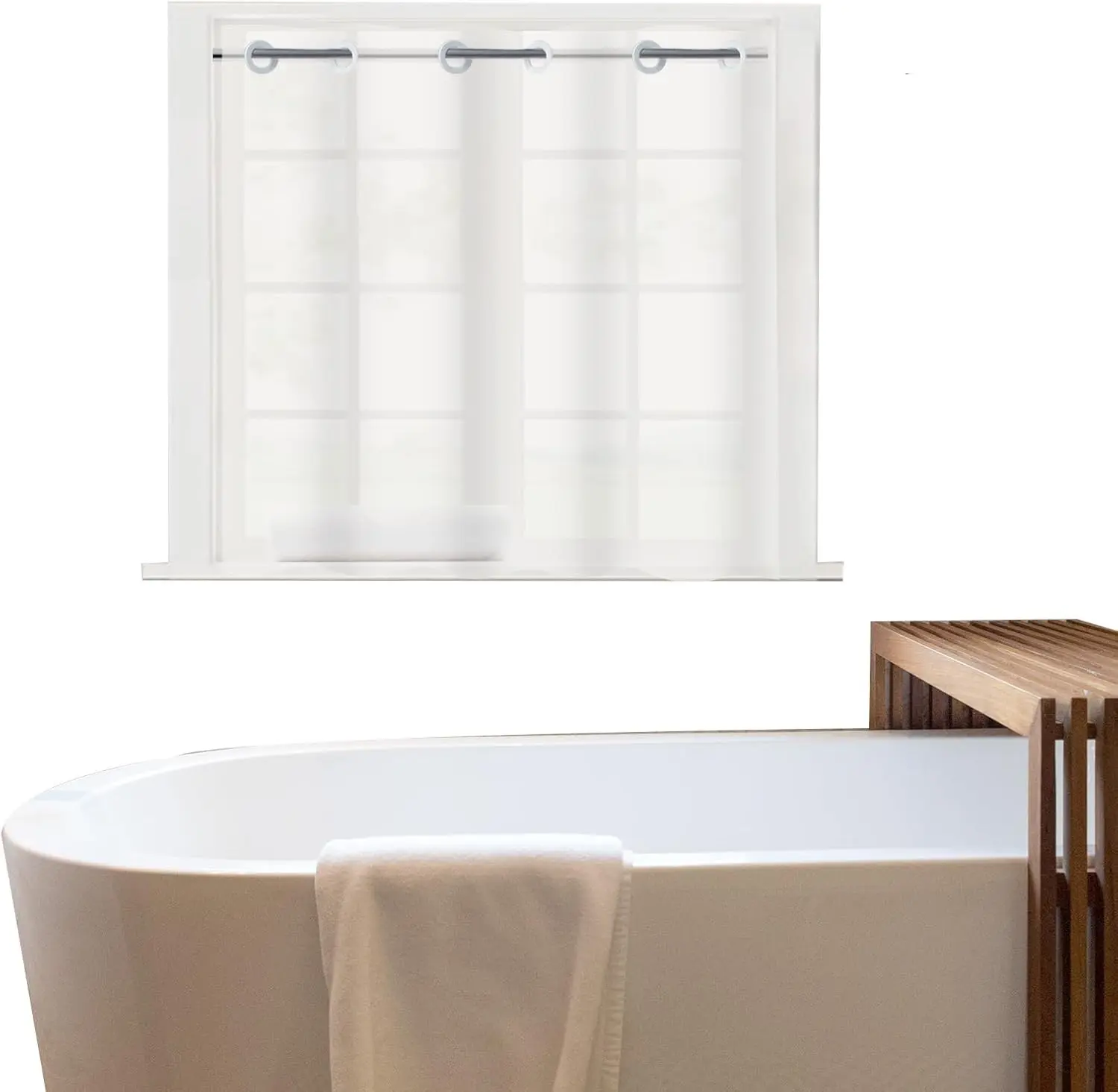 Waterproof Curtain for Shower Window 40x36", No Hook Needed Frosted PEVA | waterproof moisture resistant plastic PEVA Narrow Short Privacy Shower Curtain for Shower Room
