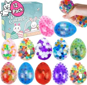 12 Pcs Easter Egg Stress Balls – Squishy Squeeze Toys for Adults & Kids, Easter Basket Stuffers, Egg Hunt Fillers, Party Favors, Classroom Prizes, Easter & Birthday Gifts