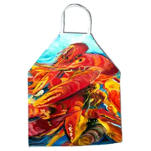 212 MAIN Crawfish Print Non-Absorbent Washable Fabric Apron - Bib-Style Multi-Use Aid for Home Care & Home Supplies, Apron Fabric Aprons, Non-Absorbent Aprons