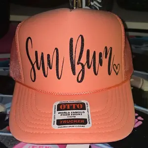 Sun Bum Coral Otto Trucker Hat Fashion Accessory with Blingy Black Glitter Writing Premium Foam Front OSFM Durable Snap Closure