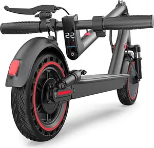 Maxshot Electric Scooter, 10" Tire, 22 Mph Top Speed, 22 Miles Long Range, Folding Escooter for Adults and Kids, Dual Braking, Dual Suspension, App
