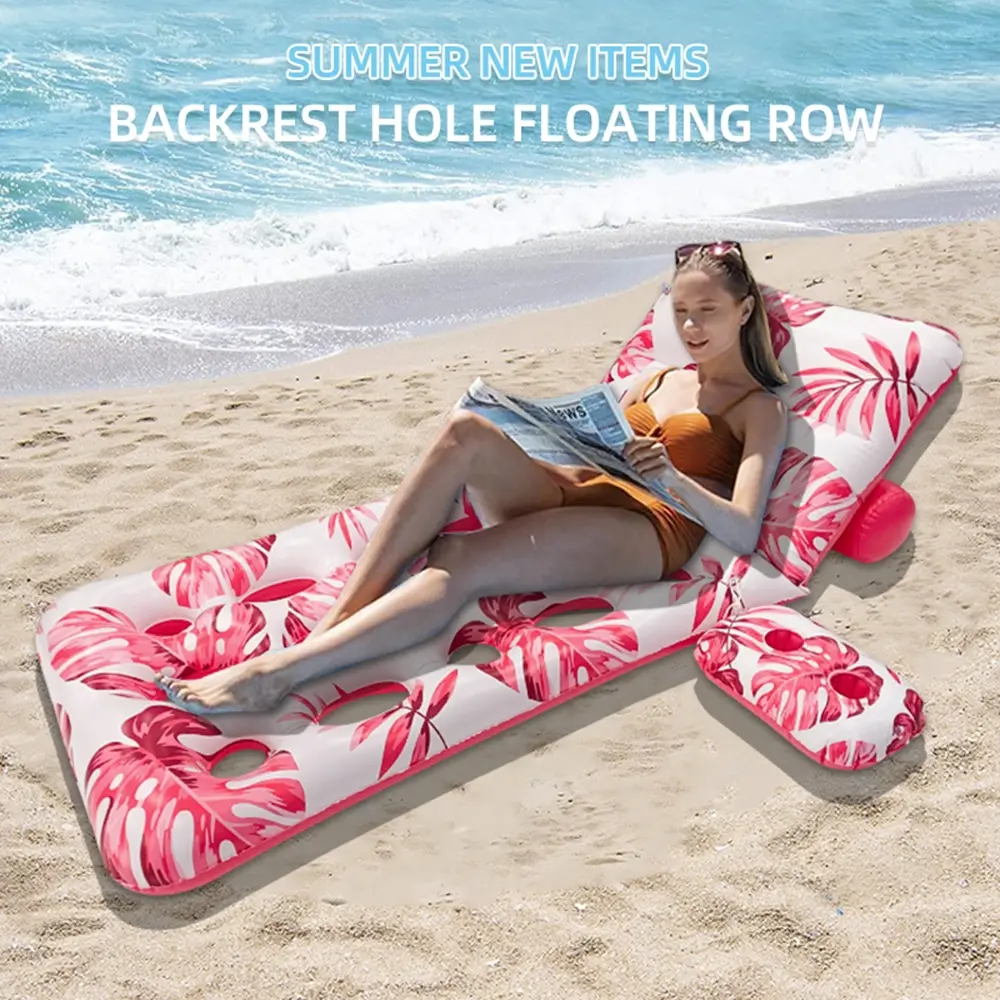 Adult Inflatable Pool Float Boat, Pool Float Lounge, Pool Float Lounger, Multifunctional Sunbathing Beach Bed, Inflatable Pool Raft Bathtub with Pillow, Outdoor Garden Backyard Swimming Pool Summer Party