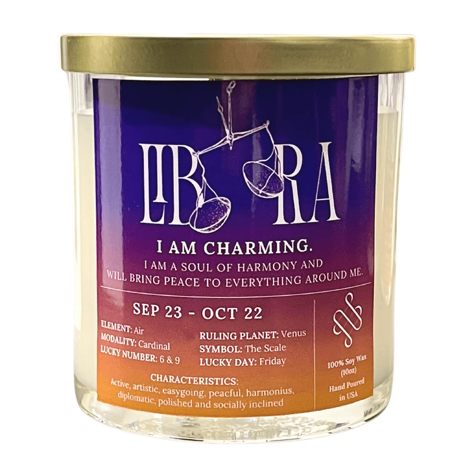 Libra Zodiac Sign Candle