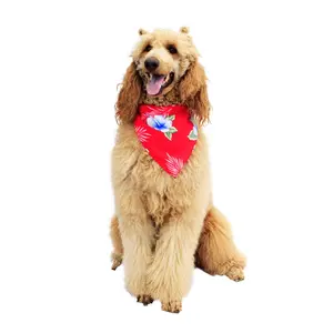 Pet Bandana in Hibiscus Red