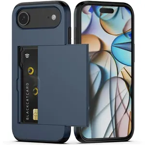 Compatible with iPhone 17 Air 17 Pro Max 16 15 14 13 12 11 Case with Card Holder Dual Layer Heavy Duty Protective Shockproof Hidden Card Slot Slim Wallet Phone Case for Women&Men